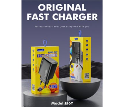 Chargers + Cables Yookie EI6Y 2.4A _ 2 output with Micro cable White